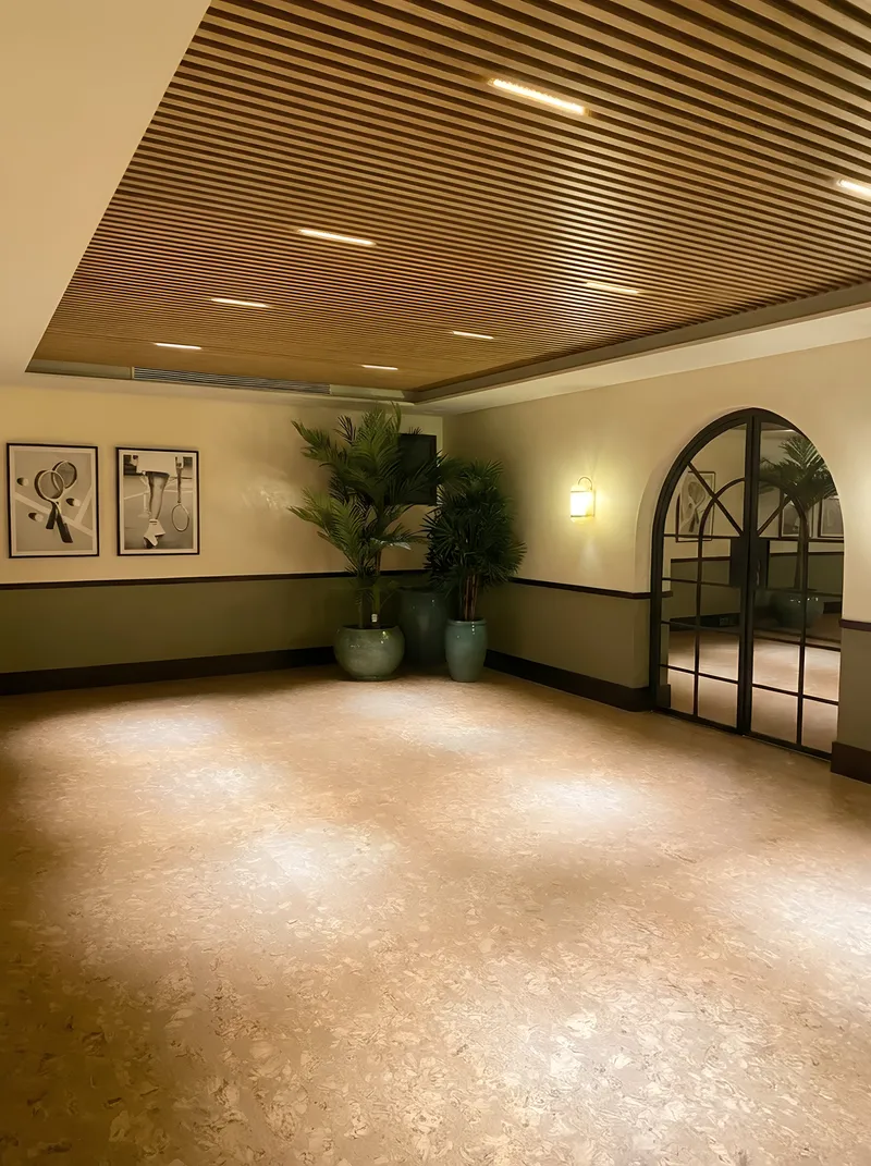 Spacious living area with entrance and basement level